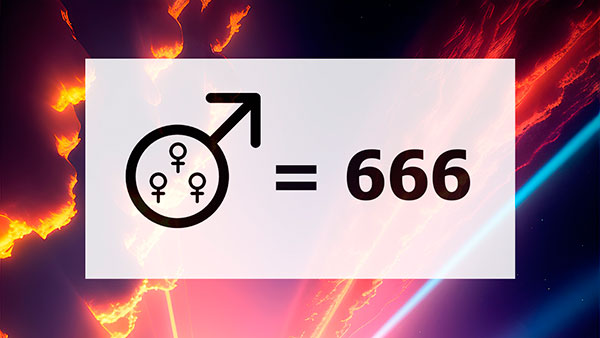 Символ числа 666 - три Венеры внутри Марса